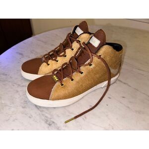 NIKE 716418 BROWN FUR MEN'S LEBRON XII NSW LIONS MANE LIFESTYLE QS SIZE US 7.5